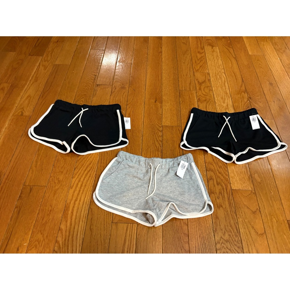 Old Navy Girls Medium 8 Dolphin Shorts Bundle 3pk Black Gray Athletic NWT